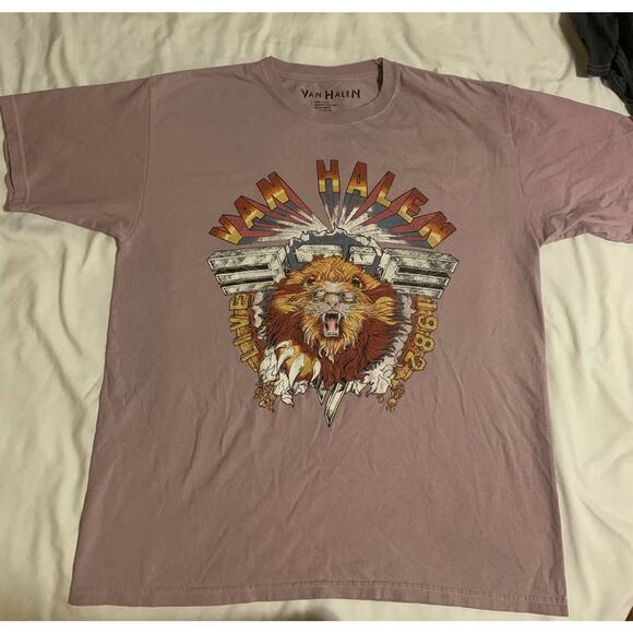 NWOT Forever 21 Pink Van Halen Oversized Tee - Picture 1 of 4